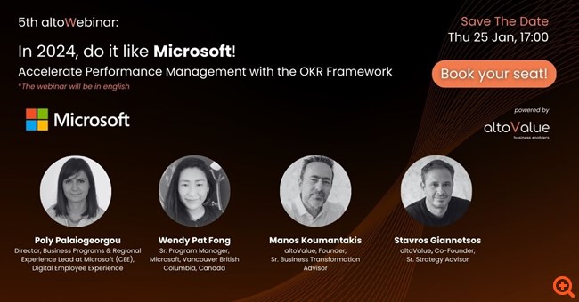 Η altoValue σε συνεργασία με τη Microsoft, διοργανώνει το 5ο OKRs altoWebinar