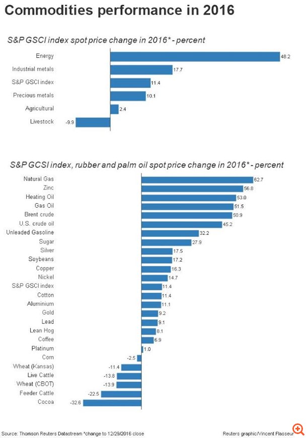 Παρά τα σοκ, το 2016 ήταν Αnnus mirabilis για τις αγορές - Οι νικητές και οι χαμένοι