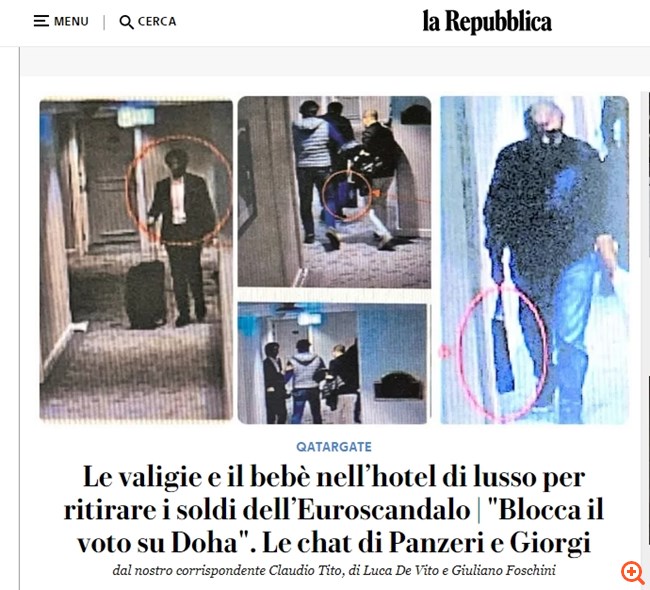 La Rebubblica για QatarGate: Ντοκουμέντα με τους εμπλεκόμενους με βαλίτσες με χρήματα