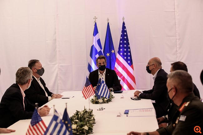 Μητσοτάκης Πομπέο σύσκεψη Σούδα 09/2020