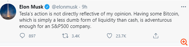 Πάνω από τα $52,000 το Bitcoin με ώθηση ένα νέο tweet του Musk