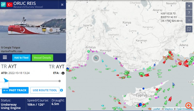 Βγήκε από το λιμάνι της Αττάλειας το Oruc Reis