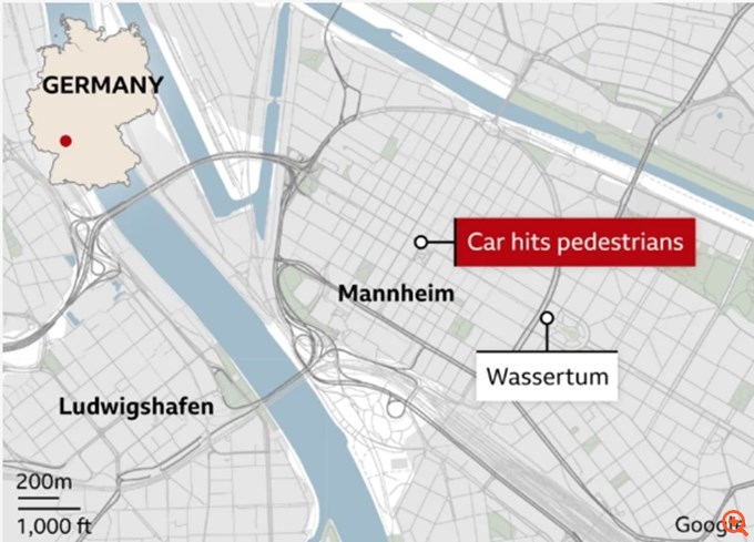 Αυτοκίνητο έπεσε σε πλήθος στη γερμανική πόλη Μάνχαϊμ – Τουλάχιστον ένας νεκρός, πολλοί τραυματίες - Σύλληψη ενός υπόπτου