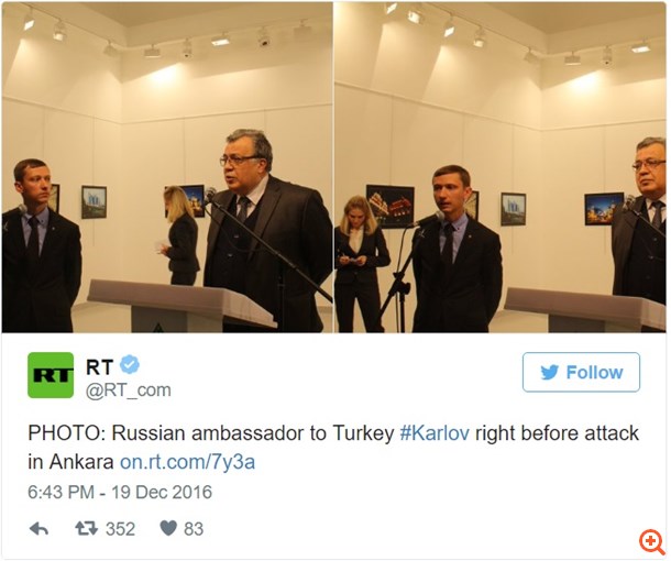 Νεκρός ο Ρώσος πρεσβευτής μετά από εν ψυχρώ εκτέλεση στην Άγκυρα