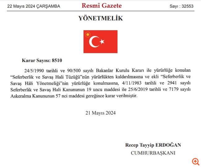 Με νέο προεδρικό διάταγμα, ο Ερντογάν θα αποφασίζει πλέον για κήρυξη πολέμου και επιστράτευση