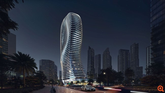 Ουραξονύστης Bugatti στο Ντουμπάι για να παρκάρεις hypercar στον 43ο όροφο