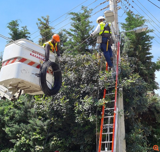 Τοποθέτηση εναέριας οπτικής ίνας
