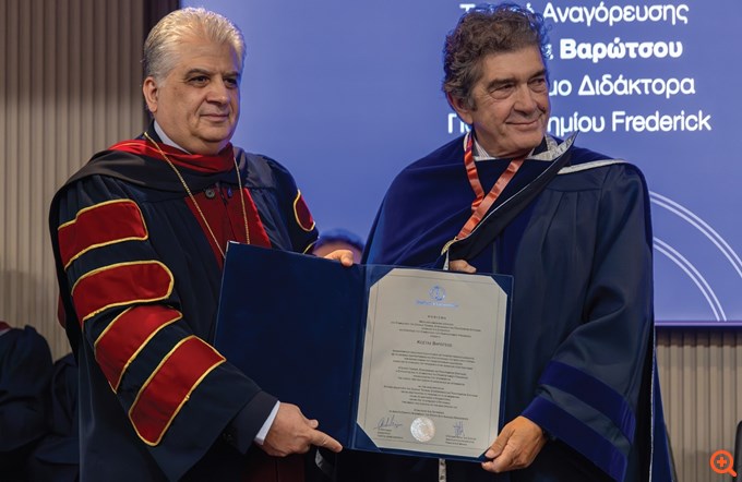 Ο Κώστας Βαρώτσος αναγορεύθηκε Επίτιμος Διδάκτορας του Πανεπιστημίου Frederick στην Κύπρο