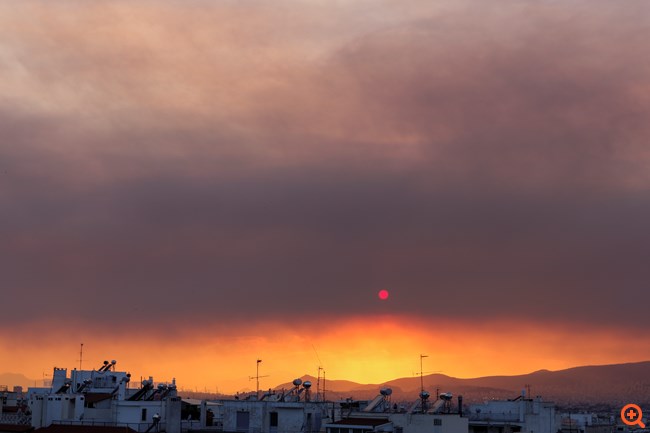 Εύβοια πυρκαγιά Αθήνα ουρανός