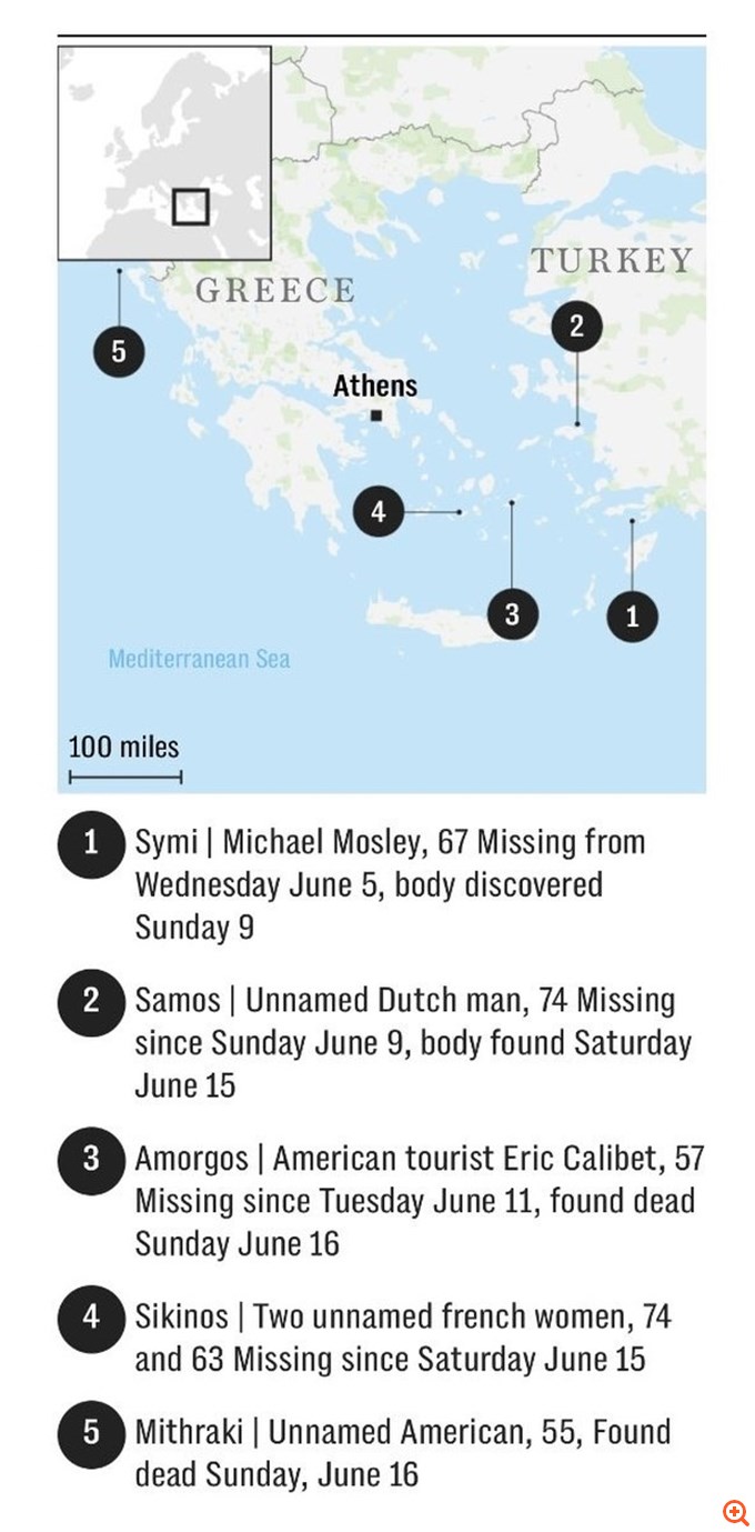 Εξαφανισμένοι τουρίστες στην Ελλάδα: Χάρτες για όσους χάθηκαν ενώ έκαναν διακοπές - Ανησυχία μετά τους τέσσερις θανάτους