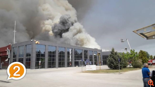 Έσβησε η φωτιά στο εργοστάσιο της Sunlight στην Ξάνθη (upd)