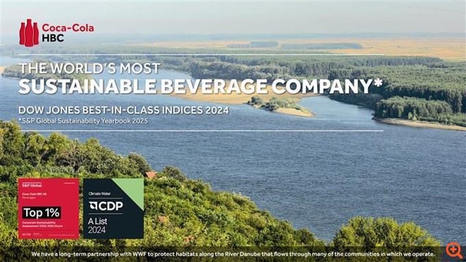 Coca-Cola HBC: Η πιο βιώσιμη εταιρεία ποτών στον κόσμο, σύμφωνα με τους δείκτες Dow Jones Best-in-Class 2024