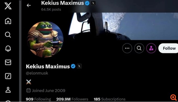 Ο Μασκ άλλαξε το όνομά του στο "Χ" σε "Kekius Maximus" - Εκτοξεύτηκε το ομώνυμο κρυπτονόμισμα
