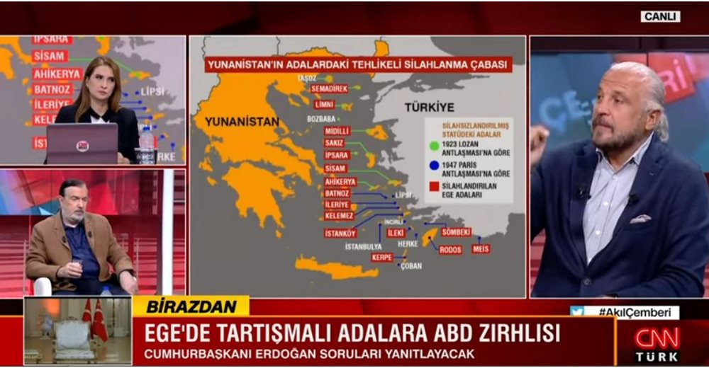Εμμονή με τα νησιά στην τουρκική τηλεόραση: Προτάσεις για βομβαρδισμό του στόλου ή τουριστικό αποκλεισμό