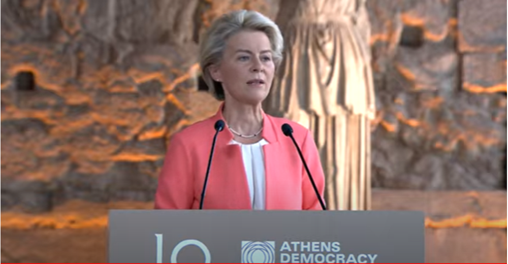 Athens Democracy Forum - Φον ντερ Λάιεν για Ρωσία: &quot;Ένα απολυταρχικό καθεστώς επιτίθεται και πάλι στη Δημοκρατία&quot;