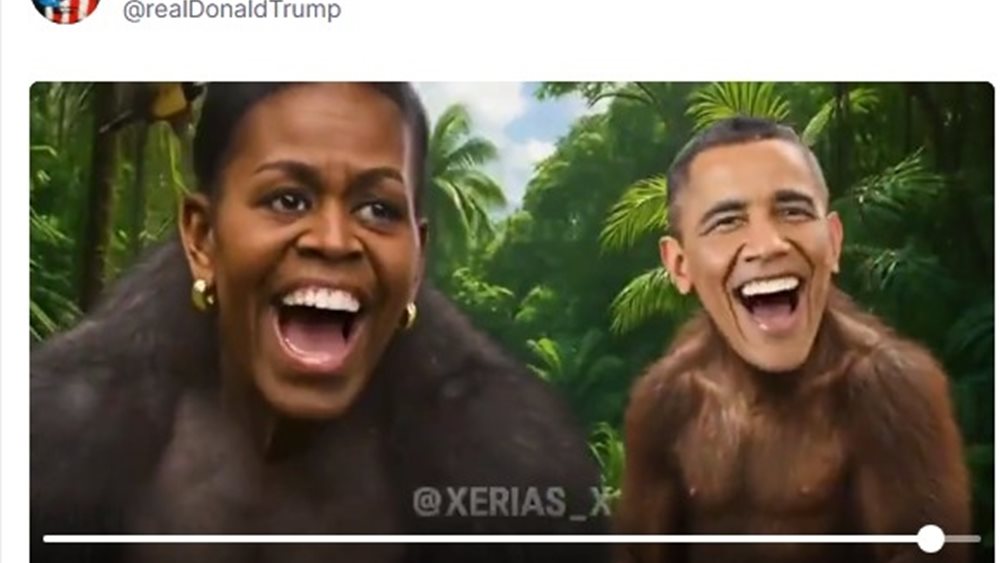 Τραμπ: Σάλος με ανάρτηση βίντεο που παρουσιάζει το ζεύγος Ομπάμα σε μορφή πιθήκων