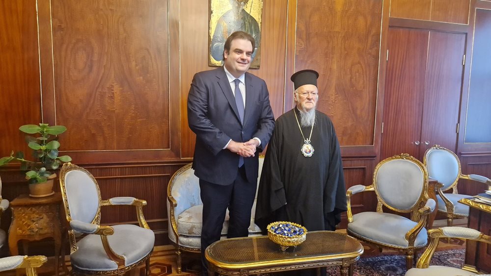 Συνάντηση Κυρ. Πιερρακάκη με τον Οικουμενικό Πατριάρχη Βαρθολομαίο