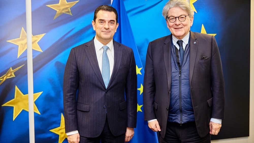 Συνάντηση Κώστα Σκρέκα με τον Επίτροπο Εσωτερικής Αγοράς στις Βρυξέλλες