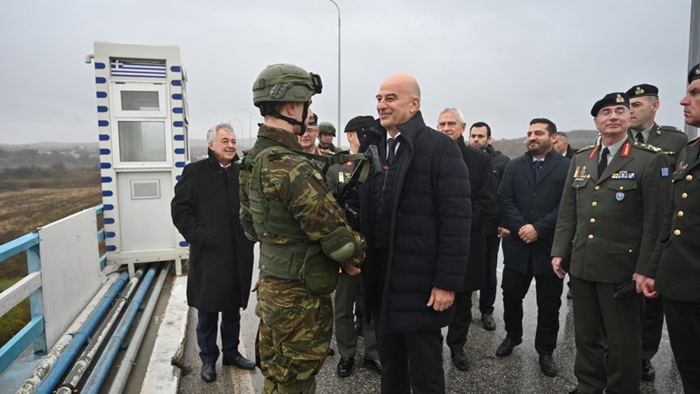 Επίσκεψη Ν. Δένδια στην Αλεξανδρούπολη, την οριογραμμή της Ελλάδας στον Έβρο και το φυλάκιο Γέφυρας Κήπων