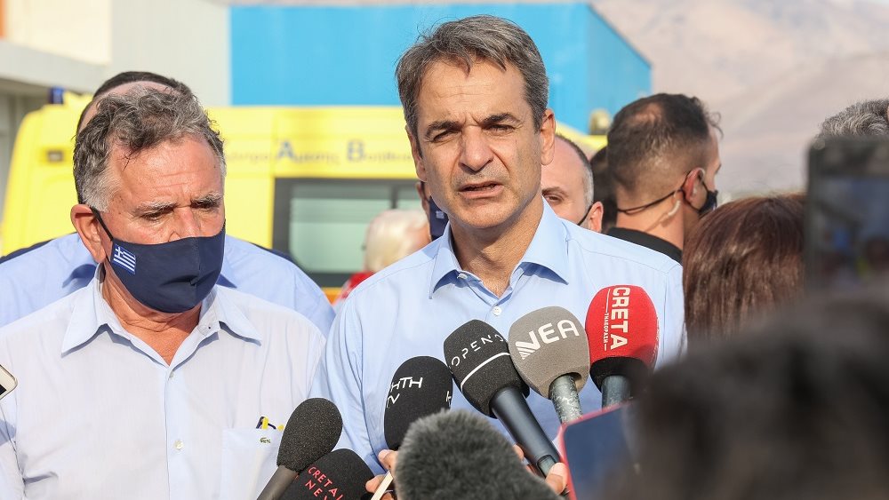 Μητσοτάκης από Αρκαλοχώρι: Θα ενεργοποιηθεί άμεσα το πλαίσιο κρατικής αρωγής που χρησιμοποιήθηκε στην Εύβοια