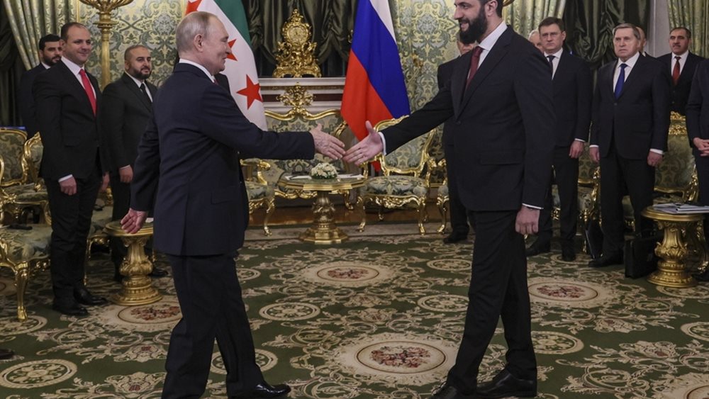 Ο Πούτιν επαίνεσε τον Αλ Σάραα για την αποκατάσταση της εδαφικής ακεραιότητας της Συρίας