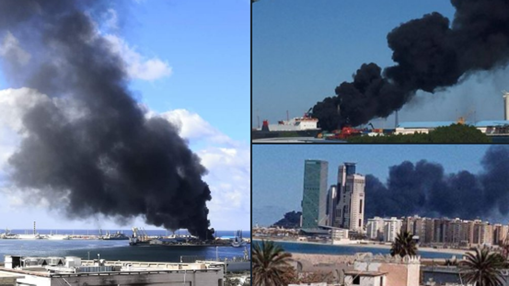 Οι δυνάμεις του Χαφτάρ βομβαρδίζουν το λιμάνι της Τρίπολης