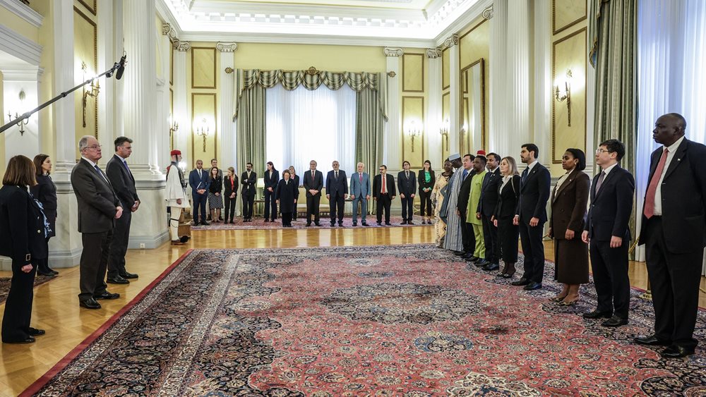 Διαπιστευτήρια πρέσβεων σειράς χωρών δέχθηκε ο Πρόεδρος της Δημοκρατίας Κ. Τασούλας