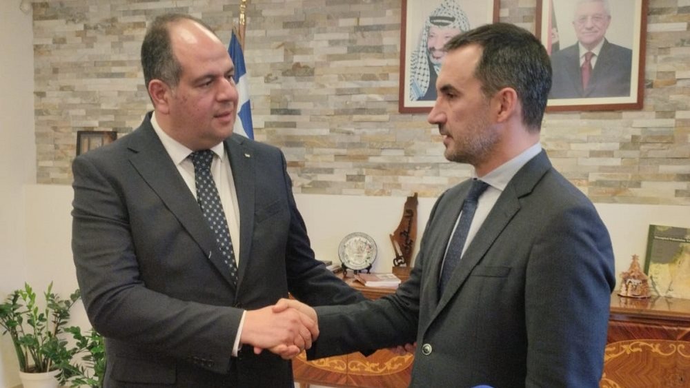 Συνάντηση Αλ. Χαρίτση και Σίας Αναγνωστοπούλου με τον Παλαιστίνιο πρέσβη Γιούσεφ Ντόρκχομ