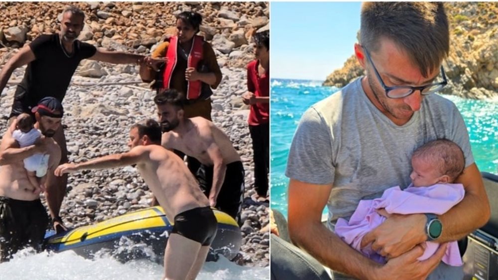 Bίντεο από τη διάσωση του "Ιωνά", ενός προσφυγόπουλου 50 ημερών, στην Τήλο