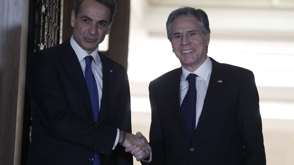 Στο Μαξίμου ο Μπλίνκεν - Σε εξέλιξη η συνάντηση με τον Κ. Μητσοτάκη