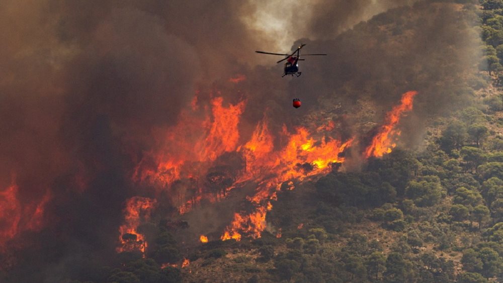 Extreme temperatures and forest fires in western Europe