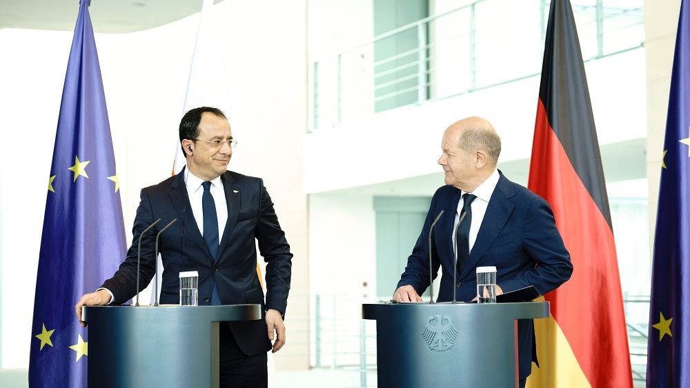 Ενεργότερο ρόλο της ΕΕ και της Γερμανίας στο Κυπριακό επιθυμούν Σολτς και Χριστοδουλίδης