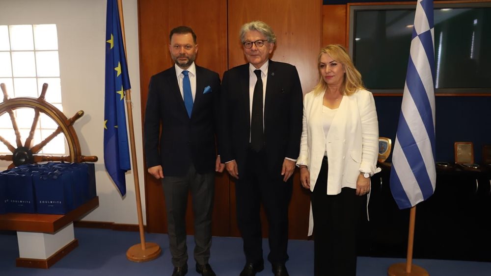 Επίσκεψη  Τ. Μπρετόν, στα Ναυπηγεία Ελευσίνας και στις εγκαταστάσεις του ομίλου Ελληνικά Καλώδια στην Κόρινθο