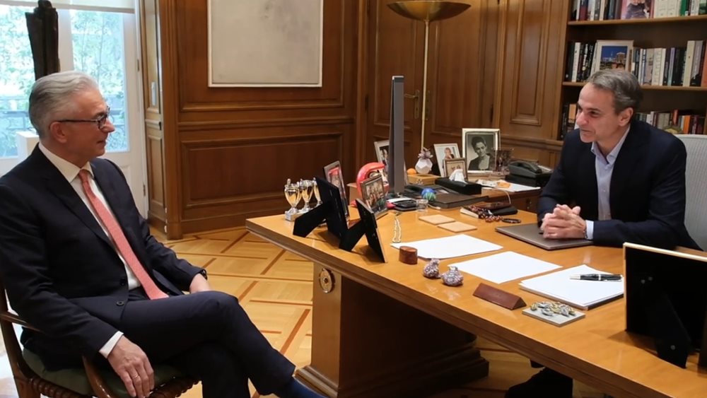 Συνάντηση Κ. Μητσοτάκη - Θ. Ρουσόπουλου στο Μαξίμου