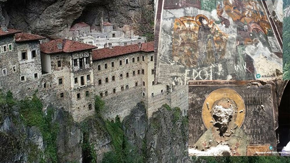 Ανυπολόγιστη καταστροφή στη Σουμελά: Βανδάλισαν τις βυζαντινές τοιχογραφίες