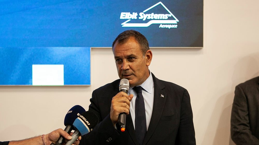 Ο υπουργός Εθνικής Άμυνας, Νίκος Παναγιωτόπουλος στο περίπτερο της Elbit Systems στη DEFEA 2021