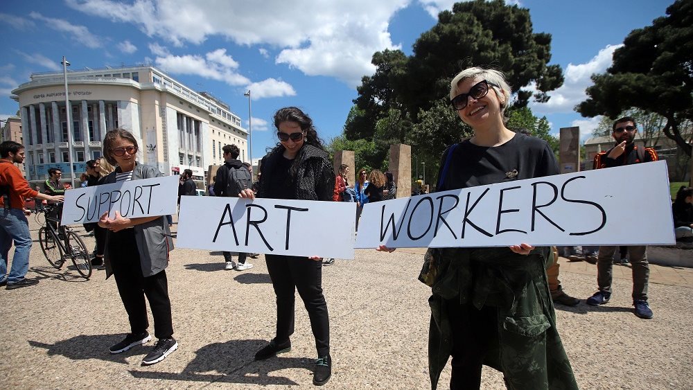 Διαμαρτυρίες καλλιτεχνών σε Σύνταγμα, Θεσσαλονίκη, Πάτρα, Ηράκλειο
