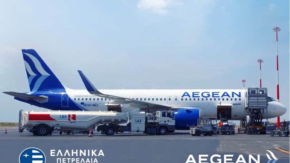 Aegean and ELPE launch sustainable aviation fuel (SAF) flights from Athens airport as well