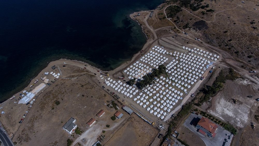 προσωρινή δομή στο καρά Τεπέ Λέσβου