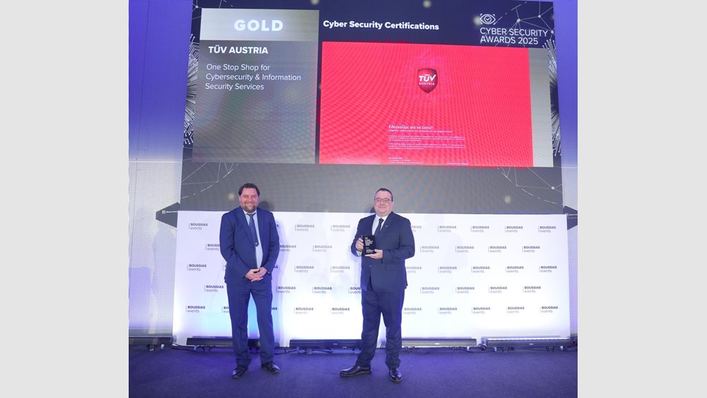 Η TÜV AUSTRIA στην Ελλάδα διακρίθηκε με το χρυσό βραβείο στα Cyber Security Awards 2025