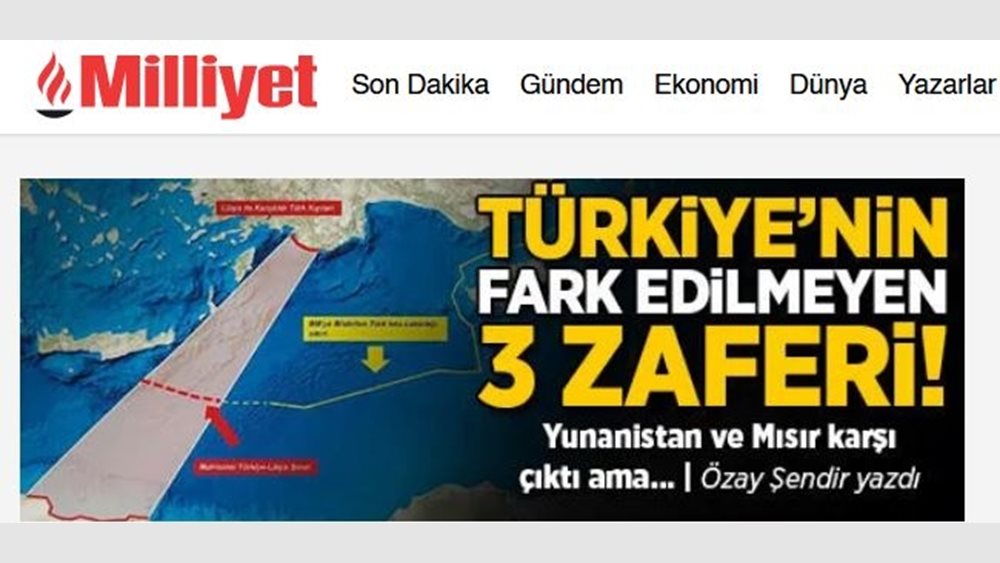 Η Milliyet μιλά για "τρεις διπλωματικές νίκες της Τουρκίας" κατά της Ελλάδας και επιτίθεται στον Ν. Δένδια