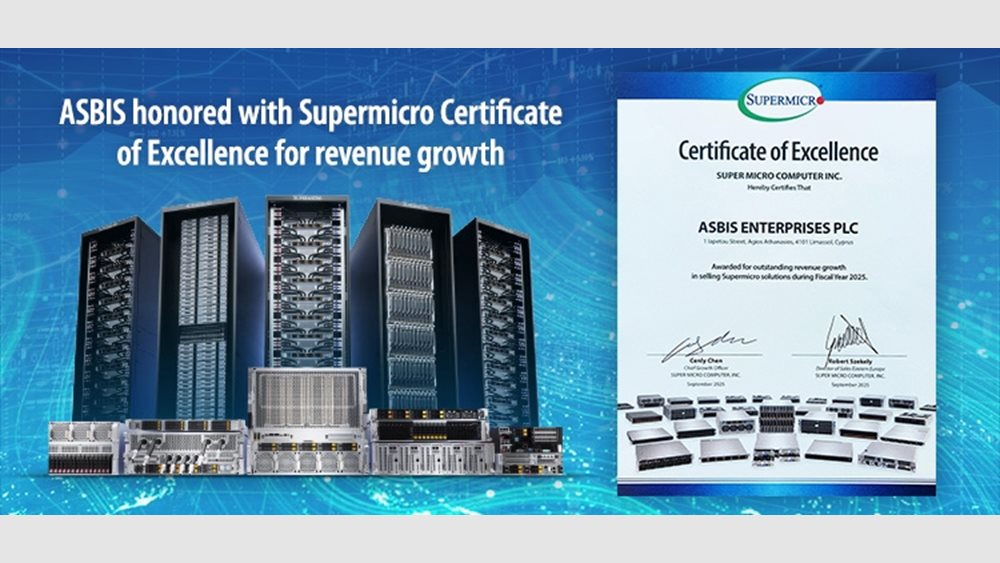 ASBIS: Διακρίθηκε από τη Supermicro για εντυπωσιακή αύξηση πωλήσεων στην περιοχή ΕΜΕΑ