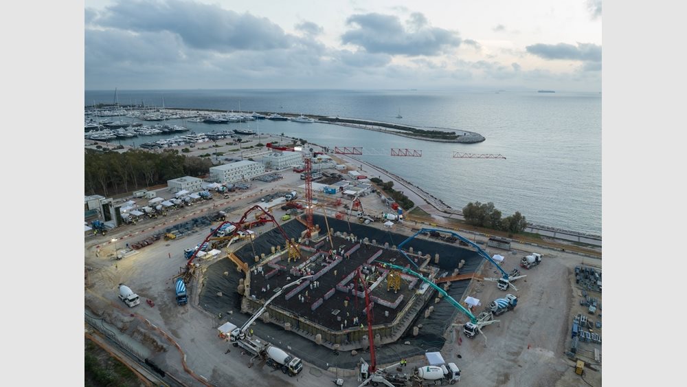 Ολοκληρώθηκε η θεμελίωση του Riviera Tower με τη μεγαλύτερη, συνεχούς διάρκειας, σκυροδέτηση που έχει γίνει στην Ελλάδα