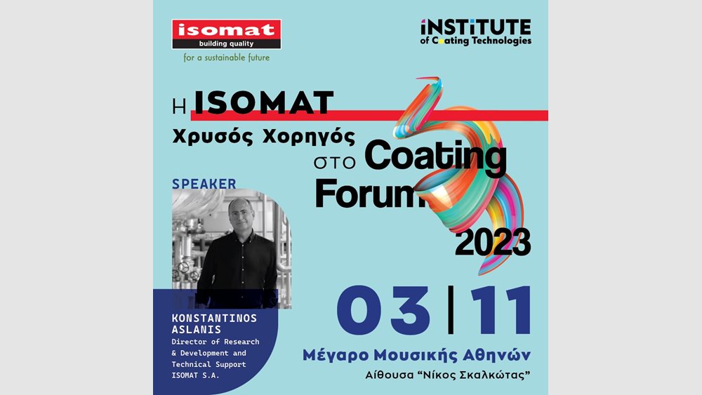 Η ISOMAT "Gold Sponsor" στο Coating Forum 2023