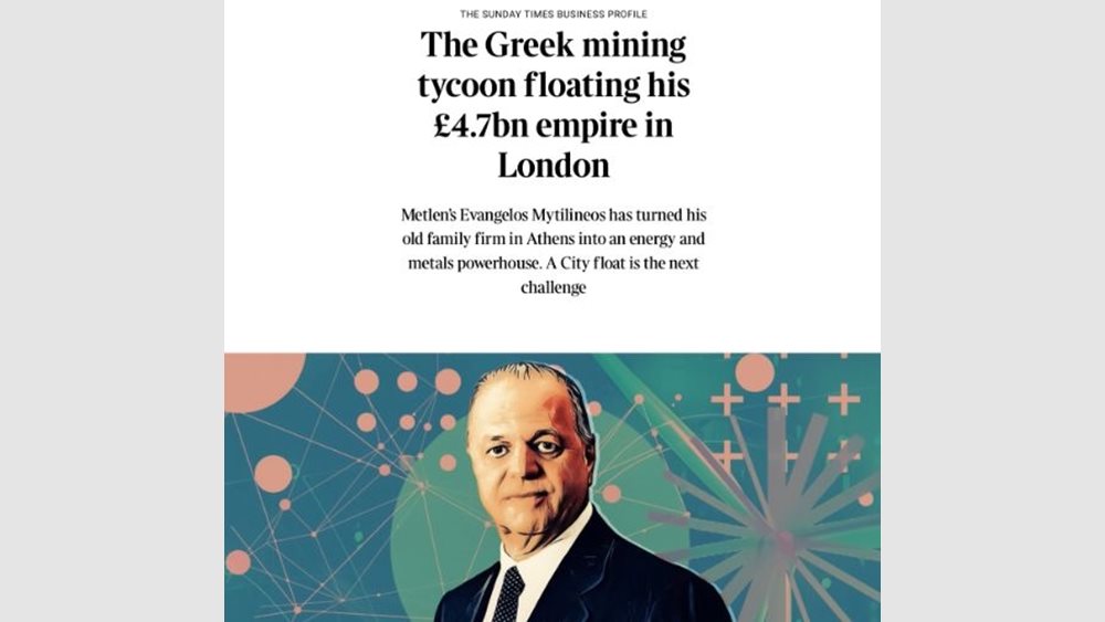 Αφιέρωμα Sunday Times στον Ευ. Μυτιληναίο: &quot;Eτοιμάζεται να εισαγάγει την &quot;αυτοκρατορία&quot; των 4,7 δισ. στερλίνων στο Λονδίνο&quot;