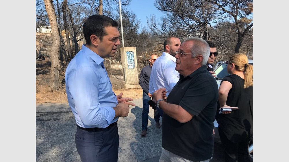 Επίσκεψη Α. Τσίπρα και Χρ. Σπίρτζη στο Μάτι