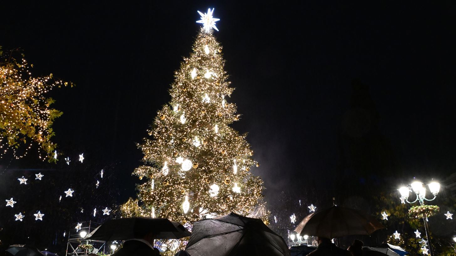 Φωταγωγήθηκε το χριστουγεννιάτικο δέντρο της Αθήνας