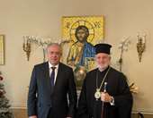 Συνάντηση του Τ. Θεοδωρικάκου με τον Αρχιεπίσκοπο Αμερικής Ελπιδοφόρο