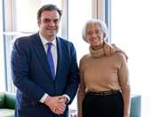 Συνάντηση Κ. Πιερρακάκη - Κρ. Λαγκάρντ: Μία ισχυρότερη και περισσότερο ανθεκτική ευρωζώνη στο επίκεντρο των προσπαθειών μας