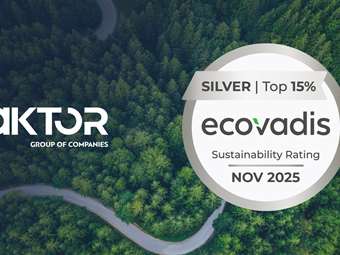 Ο Όμιλος AKTOR απέσπασε τη διάκριση "Silver Medal Award" από την EcoVadis